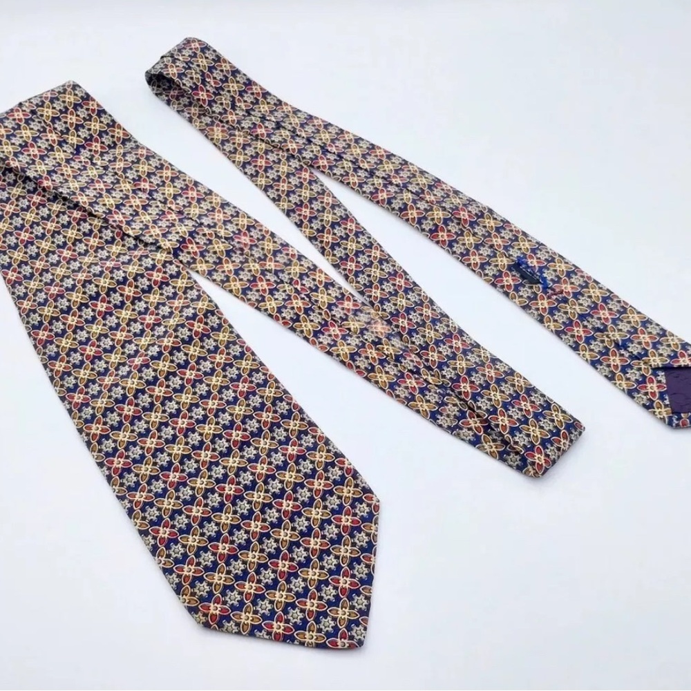 Authentic Christian Dior CD Elegant Multicolor Patterned Men's Tie